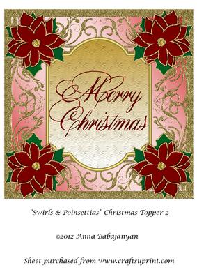 Swirls & Poinsettias Christmas Topper 2