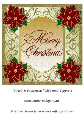 Swirls & Poinsettias Christmas Topper 3