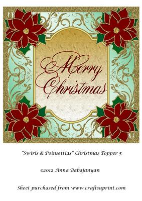 Swirls & Poinsettias Christmas Topper 5
