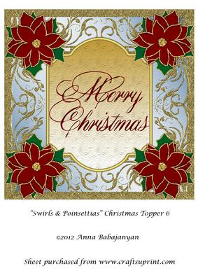 Swirls & Poinsettias Christmas Topper 6