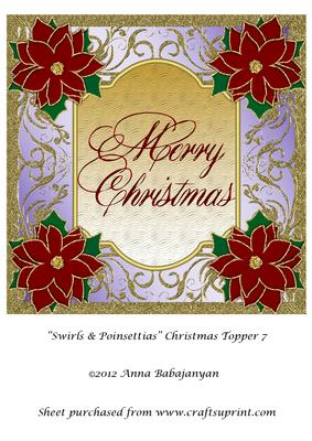 Swirls & Poinsettias Christmas Topper 7