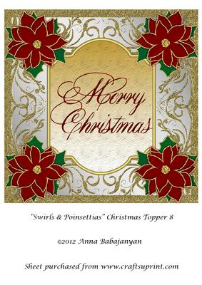 Swirls & Poinsettias Christmas Topper 8