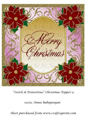Swirls & Poinsettias Christmas Topper 9