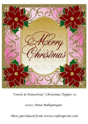 Swirls & Poinsettias Christmas Topper 10