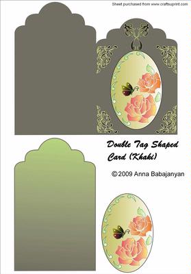 Double-tag Shaped Card ( Khaki )