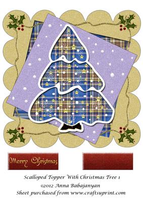 Scalloped Topper with Christmas Tree 1