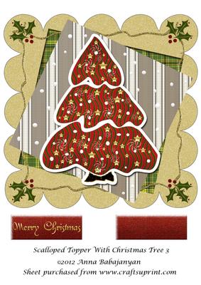 Scalloped Topper with Christmas Tree 3
