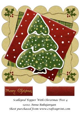 Scalloped Topper with Christmas Tree 4