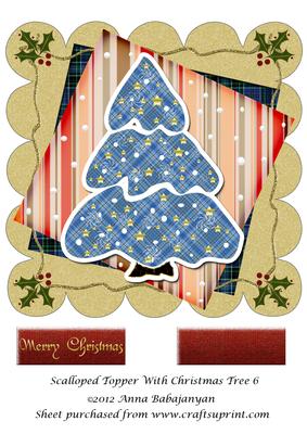 Scalloped Topper with Christmas Tree 6