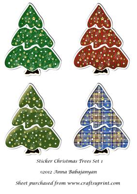 Sticker Christmas Trees Set 1