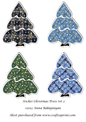 Sticker Christmas Trees Set 2
