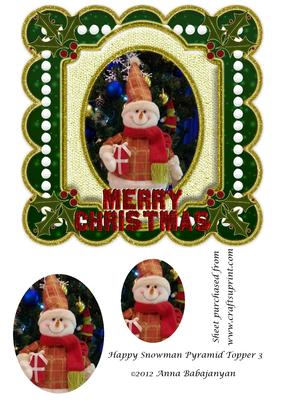 Happy Snowman Pyramid Topper 3
