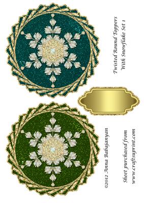 Twisted Round Toppers with Snowflake Set 1
