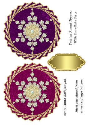 Twisted Round Toppers with Snowflake Set 2