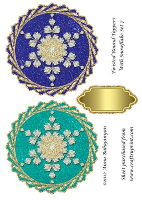 Twisted Round Toppers with Snowflake Set 7