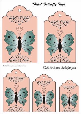 Hope Butterfly Tags