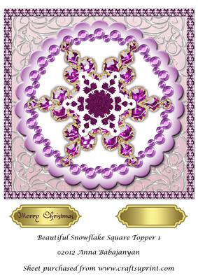 Beautiful Snowflake Square Topper 1