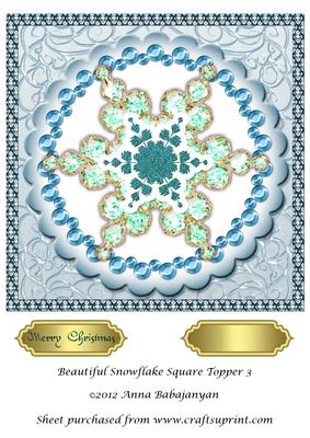 Beautiful Snowflake Square Topper 3