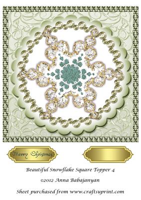Beautiful Snowflake Square Topper 4