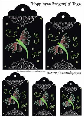 Happiness Dragonfly Tags