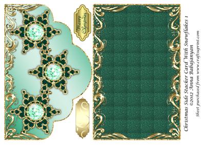 Christmas Side Stacker Card with Snowflakes 1