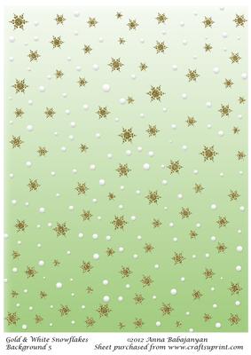 Gold & White Snowflakes Background 5
