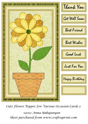 Cute Flower Topper for Various Occasion Cards 2