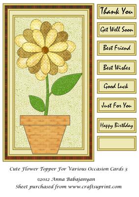 Cute Flower Topper for Various Occasion Cards 3