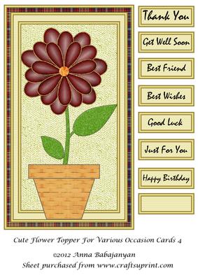 Cute Flower Topper for Various Occasion Cards 4