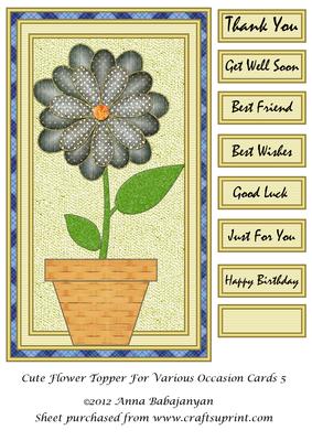 Cute Flower Topper for Various Occasion Cards 5