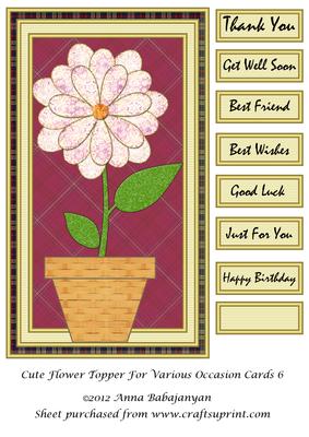 Cute Flower Topper for Various Occasion Cards 6