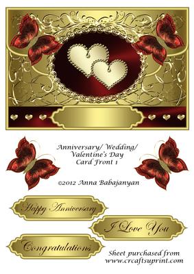 Anniversary/ Wedding/ Valentine's Day Card Front 1