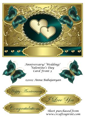 Anniversary/ Wedding/ Valentine's Day Card Front 3