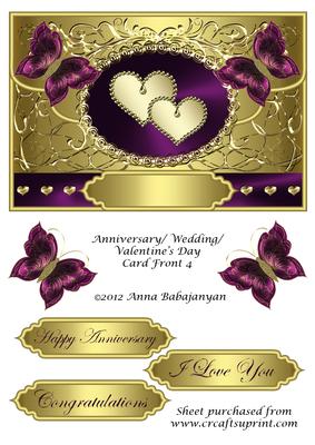 Anniversary/ Wedding/ Valentine's Day Card Front 4