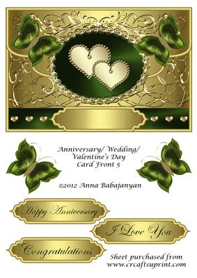 Anniversary/ Wedding/ Valentine's Day Card Front 5