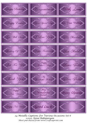 24 Metallic Captions for Various Occasions Set 6