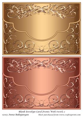 Blank Envelope Card Fronts with Swirls 2