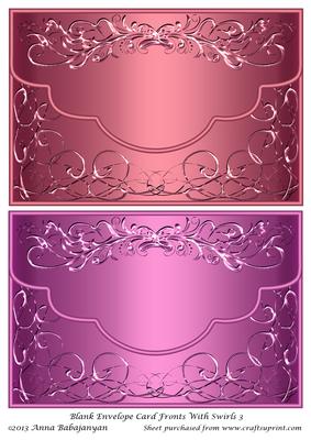 Blank Envelope Card Fronts with Swirls 3