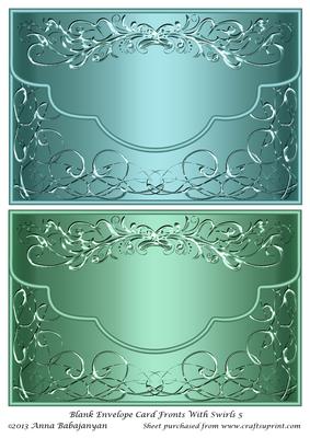 Blank Envelope Card Fronts with Swirls 5