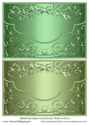 Blank Envelope Card Fronts with Swirls 6
