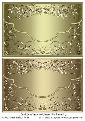 Blank Envelope Card Fronts with Swirls 7