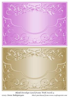 Blank Envelope Card Fronts with Swirls 9