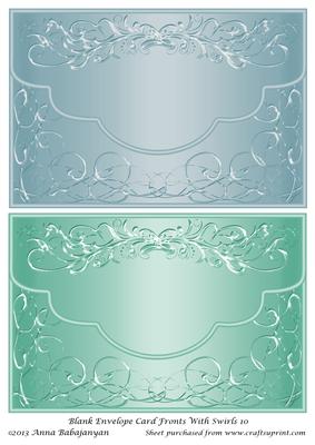 Blank Envelope Card Fronts with Swirls 10