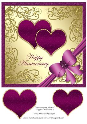 Anniversary Hearts Topper with Bow 2