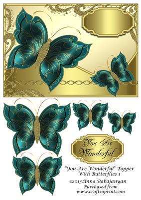 You Are Wonderful Topper with Butterflies 1