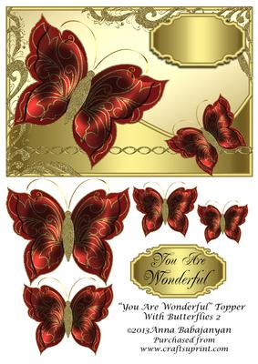 You Are Wonderful Topper with Butterflies 2