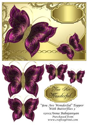 You Are Wonderful Topper with Butterflies 3