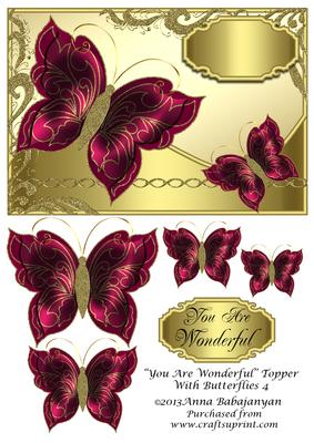 You Are Wonderful Topper with Butterflies 4