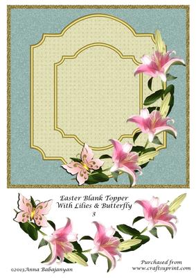 Easter Blank Topper with Lilies & Butterfly 3
