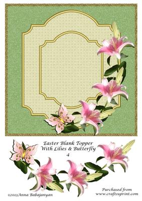 Easter Blank Topper with Lilies & Butterfly 4